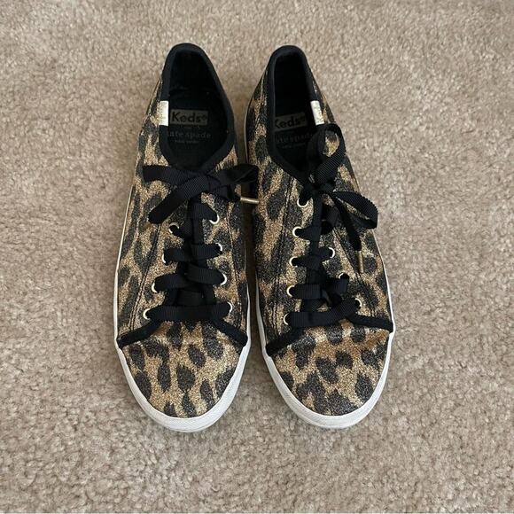 Kate Spade Keds Shimmer Leopard Print Sneakers - Picture 1 of 7